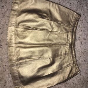Escada Gold Leather Skirt